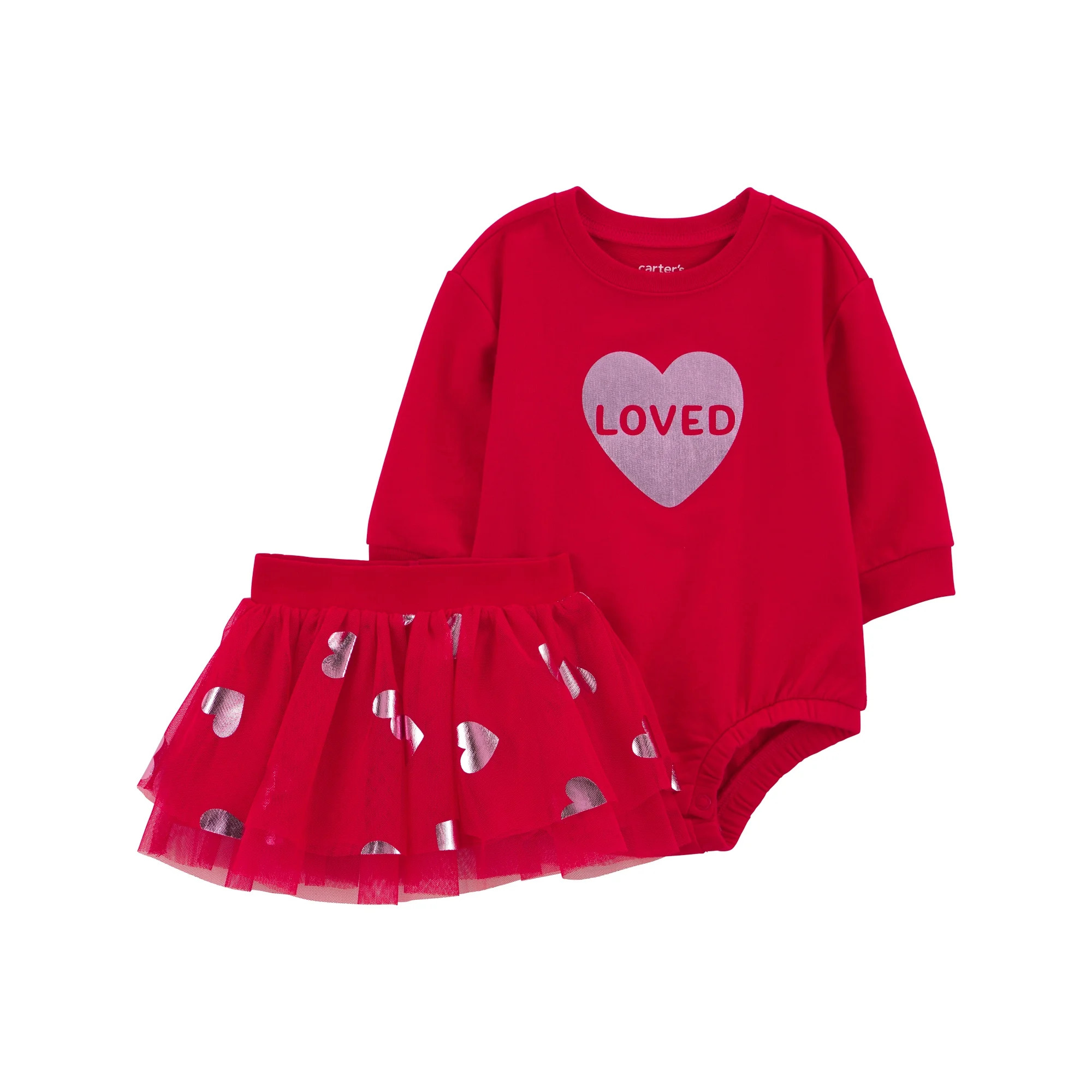 Carter's Child of Mine Baby and Toddler Girl Valentine's Outfit Skirt Set, Sizes Newborn-24 Month... | Walmart (US)