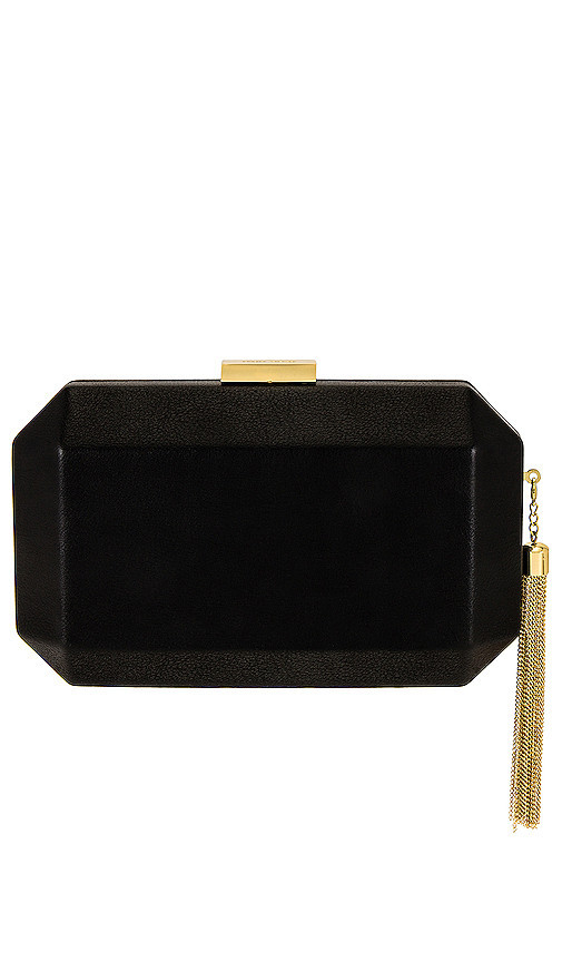 olga berg Lia Facetted Clutch With Tassel in Black. | Revolve Clothing (Global)