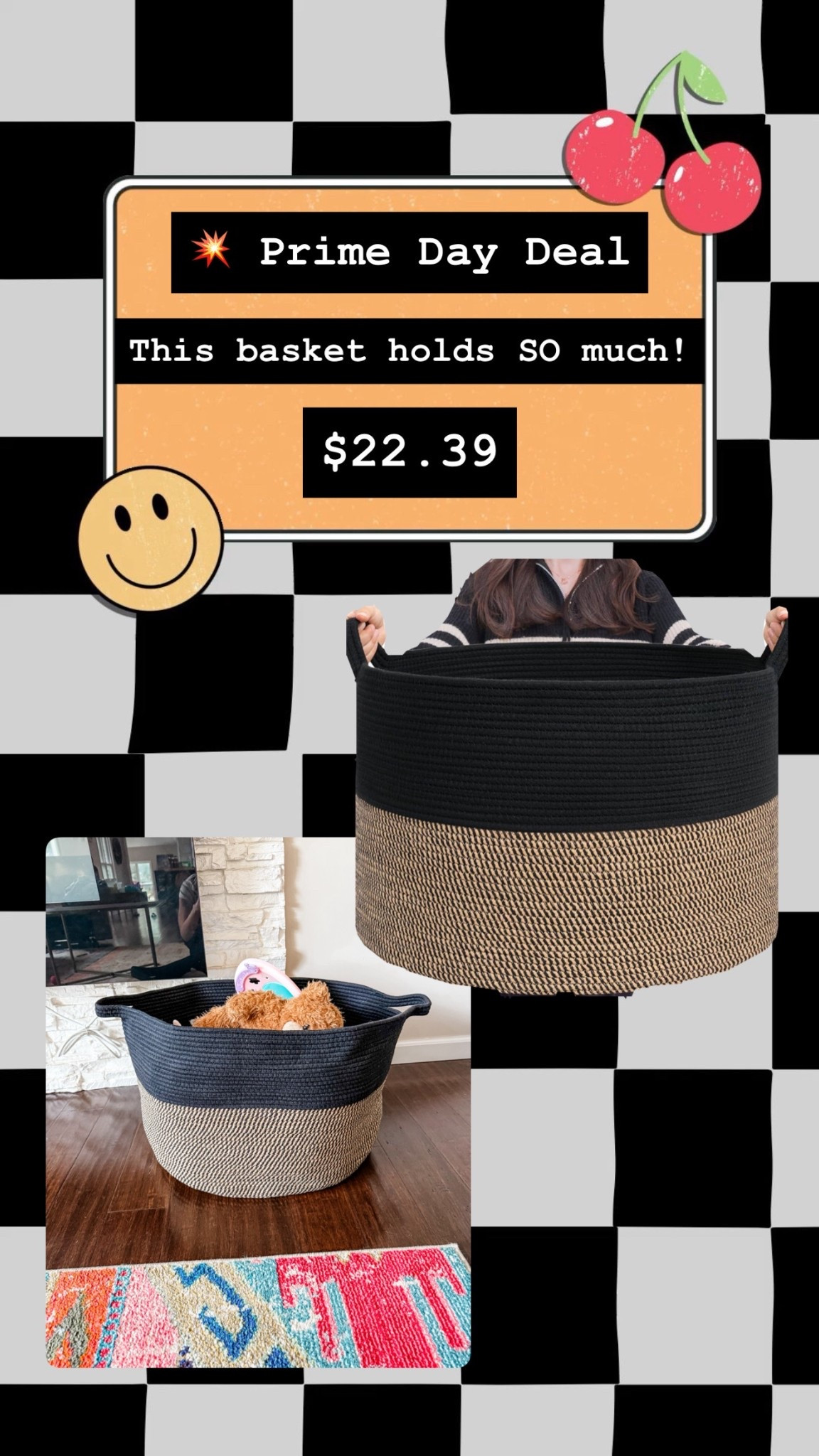 This basket is HUGE and holds all of my kids living room toys 🧸 

Only $22.39!! 

#primeday

#LTKHome #LTKSaleAlert