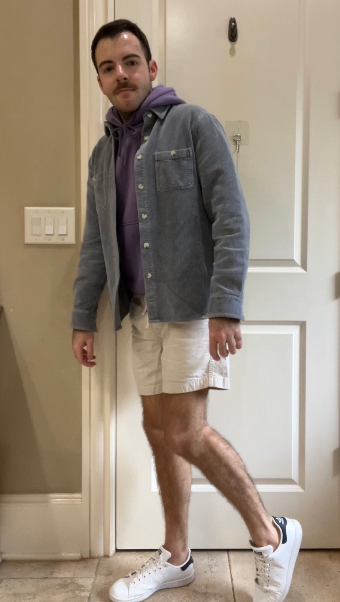 GRWM, 03-02-23, wearing a comfy spring fit. Loving the purple hoodie. First time wearing a purple and blue color combo and liked it. 

#LTKmens #LTKSale #LTKstyletip