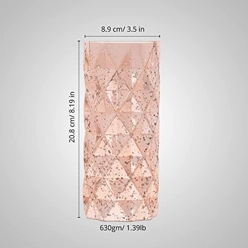 Amazon.com: Bella & Jorge Rose Gold Glass Geometric Cylinder Flower Vase for Home Decor, Wedding Gif | Amazon (US)