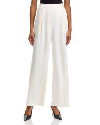 AQUA Satin Wide Leg Pants - Exclusive  | Bloomingdale's Women | Bloomingdale's (US)
