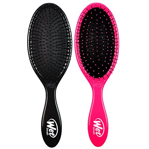 Wet Brush Detangling Brush, Original Detangler (Pink & Black, 2 Pack), Wet & Dry Tangle-Free Hair Brush for Women & Men, No Tangle, Soft and Flexible Bristles for Straight, Curly and Thick Hair | Amazon (US)