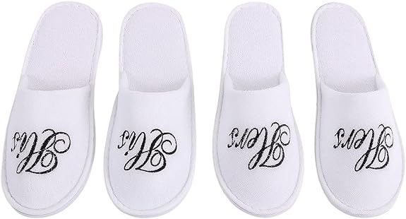 Romance Helpers Couple Slipper Gift Set | Set of 2 White Matching Spa Hotel Bath Slippers for Cou... | Amazon (US)
