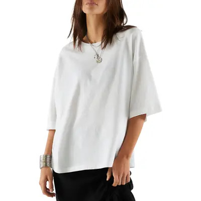 Free People WTF Perfect Oversize Cotton T-Shirt in Perfect Flan at Nordstrom, Size Large | Nordstrom
