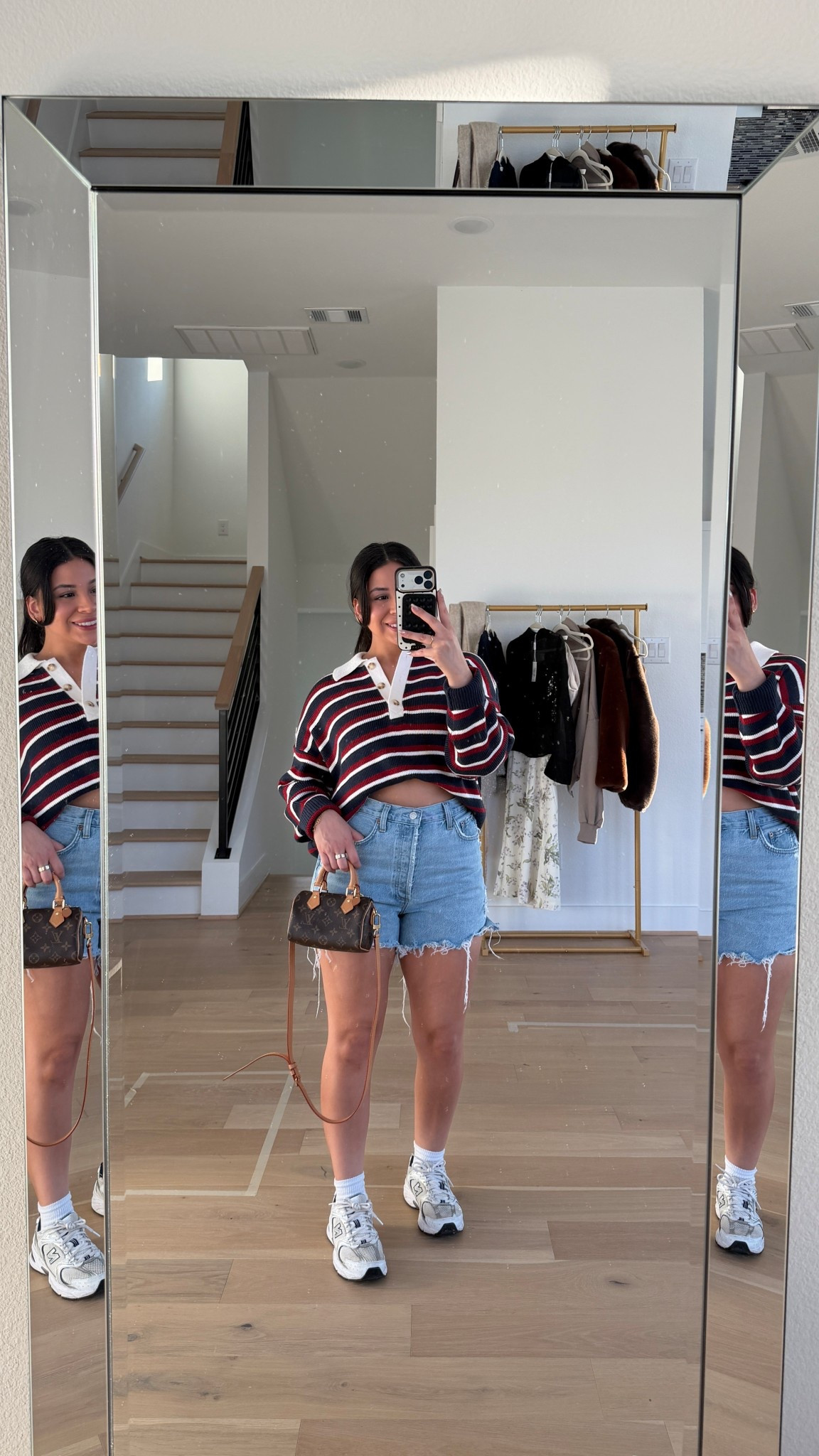 Super bowl outfit idea 
Sweater: xs 
Shorts: 28 
Sneakers: 4.5 men 
Nano speedy 


#LTKPetite #LTKootd #LTKgrwm