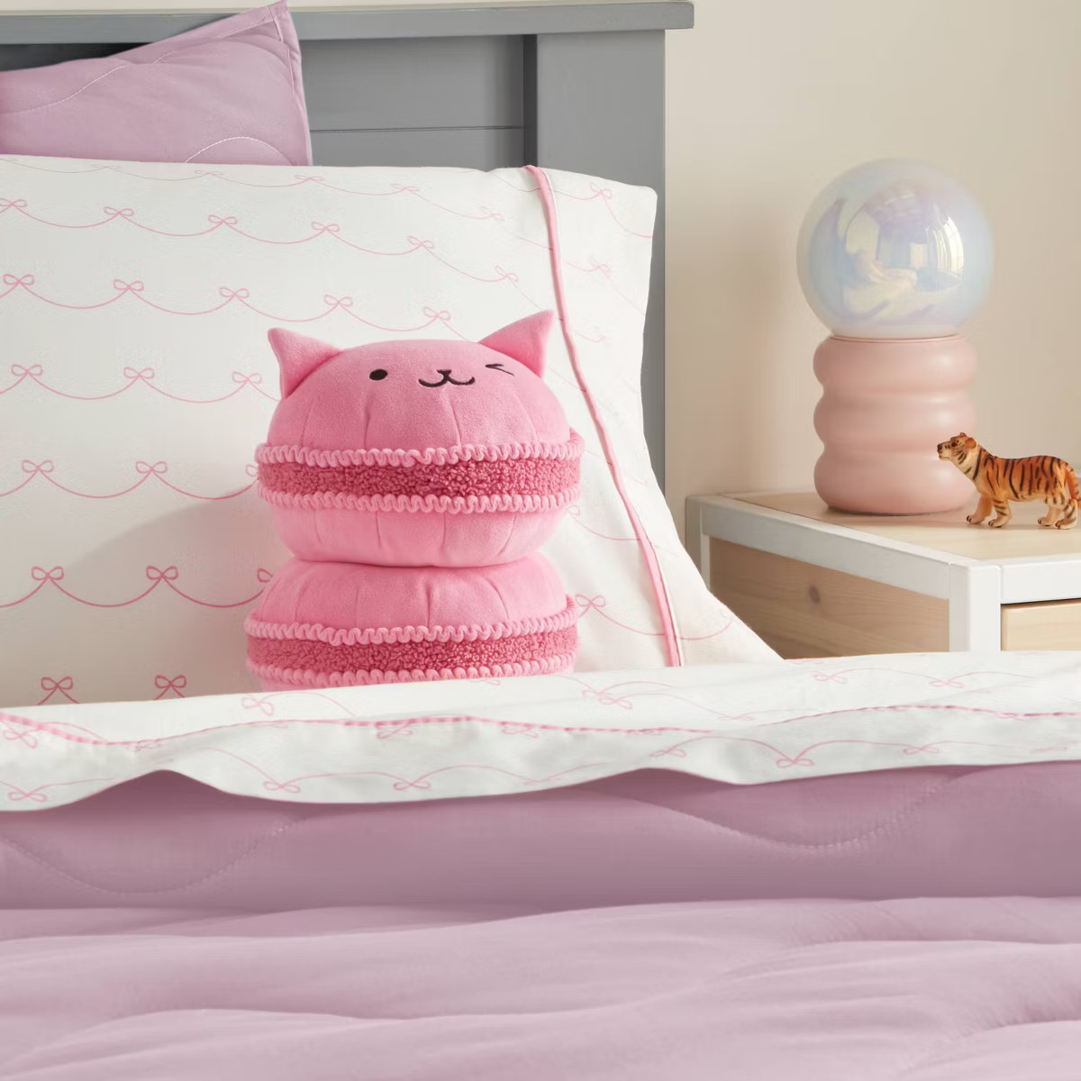 Cat Macaron Kids' Holiday Mini Weighted Plush Throw Pillow Light Pink - Pillowfort™ | Target
