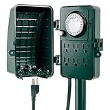iPower Outdoor Power Strip 24-Hour Light Waterproof Stake Multi Socket, 6 Grounded Garden Yard Fountain Pool Pump Christmas Decoration Lamps, 6-Outlet Mechanical Timer | Amazon (US)