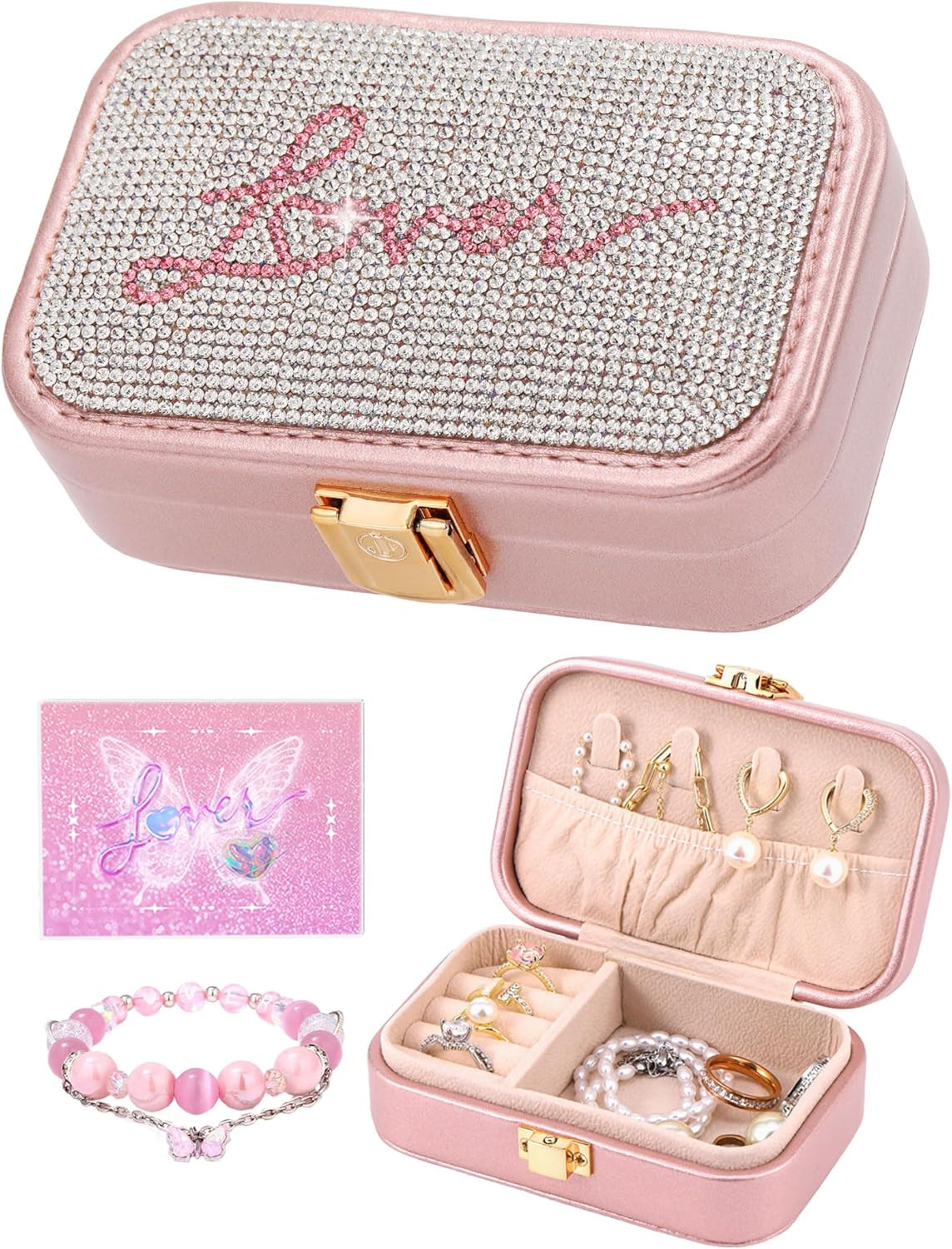 Small Travel Jewelry Box for Women - Trendy Birthday, Valentine’s, Christmas and Graduation Gif... | Amazon (US)