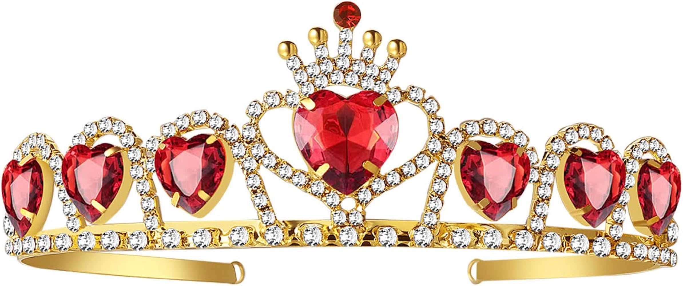 Queen of Hearts Crown Evie Red Heart Tiara Descendants 3, Gold Crown Jewelry Set Queen of Hearts ... | Amazon (US)