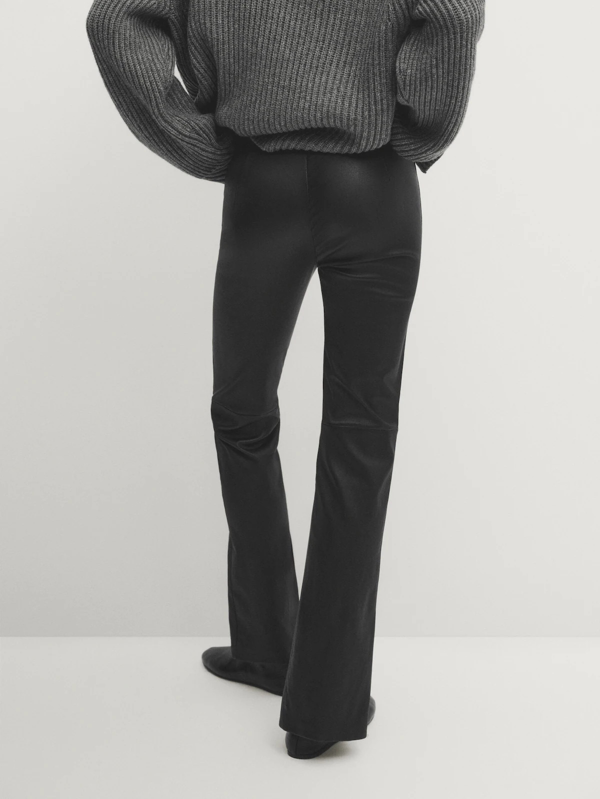 Nappa leather trousers with vents at the hems | Massimo Dutti UK
