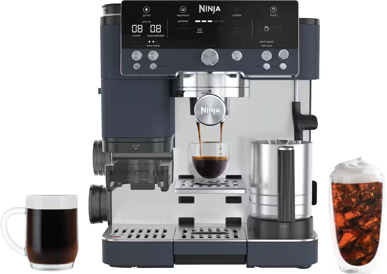 Ninja - Luxe Café Premier Series 3-in-1 Espresso, Coffee, and Cold Brew Machine with Grinder and Scale, and Hands-Free Frother - Cyberspace | Best Buy U.S.