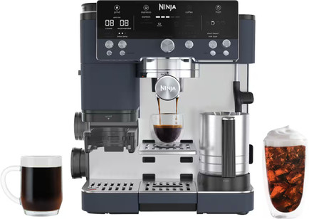 Ninja Luxe Café Premier 3-in-1 espresso, coffee and cold brew machine in black with portafilter