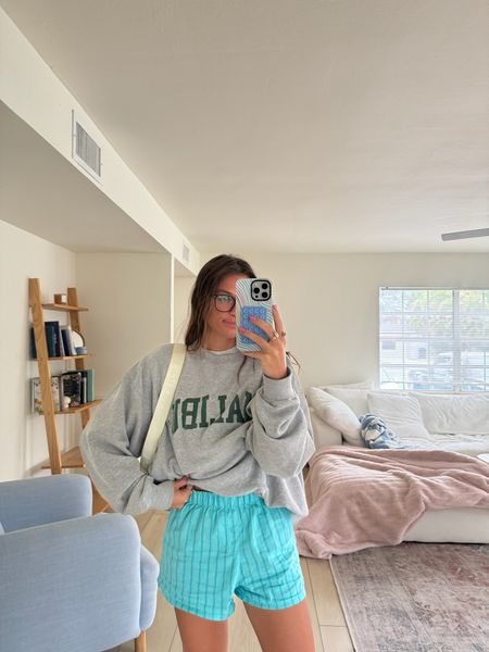a cozy fit from yesterday!! crewneck is old CJLA but linked some super similar cute options:) 

boxer shorts, spring outfit, lounge wear, WFH outfit

#LTKU #LTKSeasonal #LTKxTarget