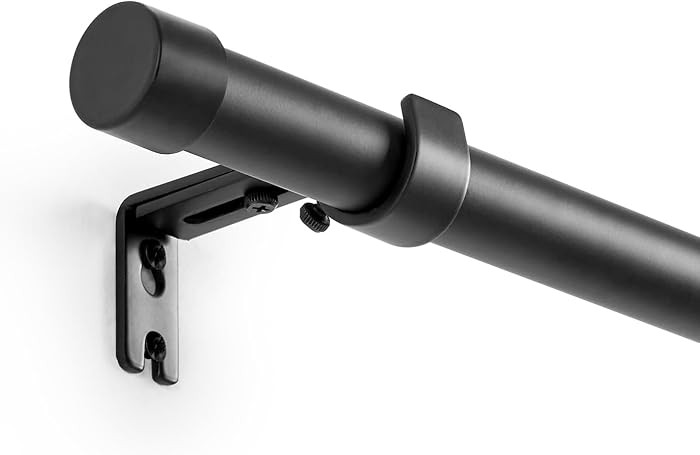 Matte Black Curtain Rod 16-94.4 Inch Single Wide Window Coverage Metal Construction Living Room B... | Amazon (US)