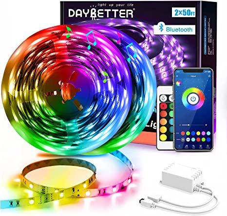 Amazon.com: DAYBETTER Led Strip Lights 100ft (2 Rolls of 50ft) Smart Light Strips with App Contro... | Amazon (US)