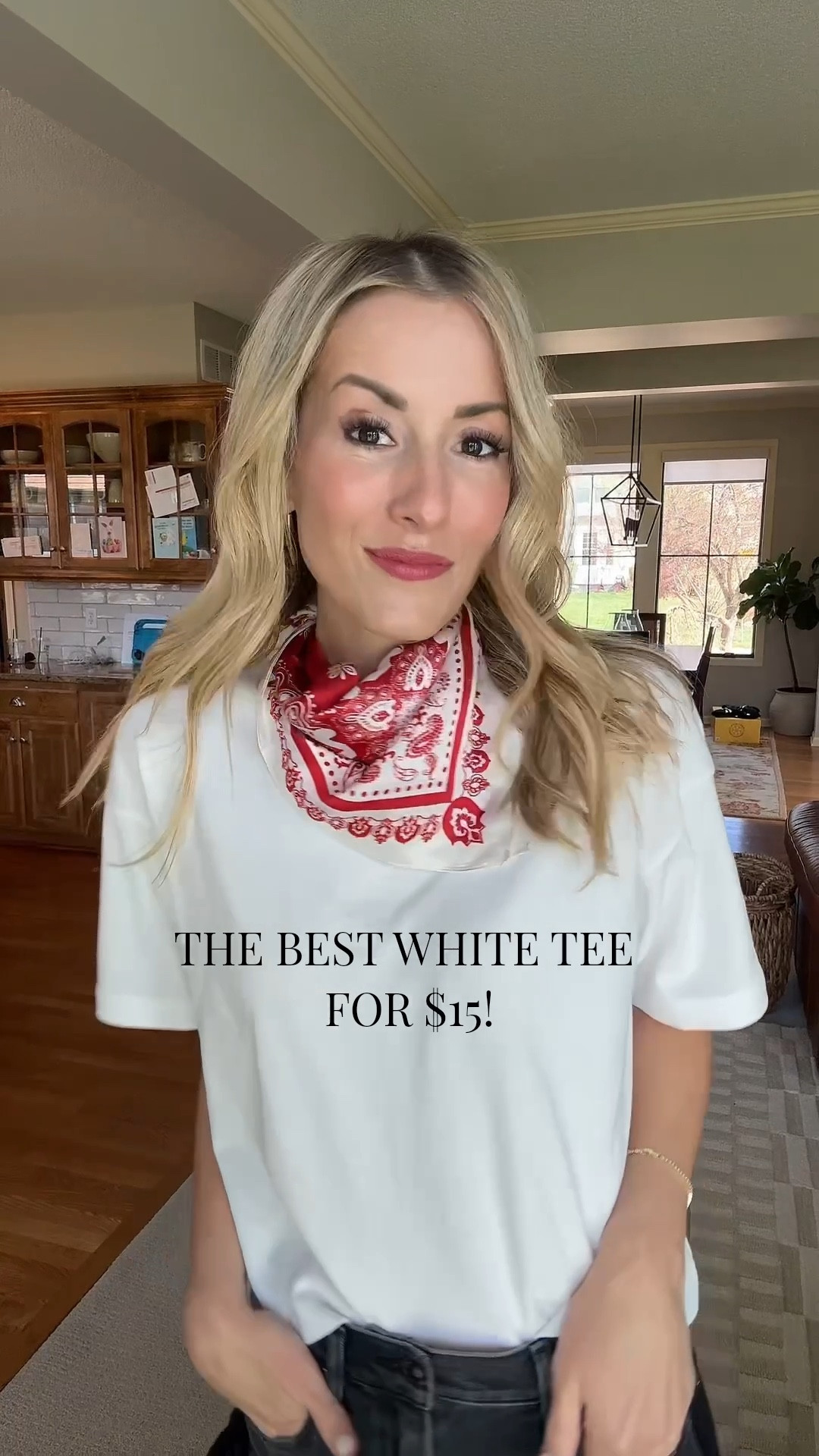 This tee is SO GOOD!!  I’m in the medium but could do a small.  Did a medium for length.  It’s thicker too!  Love it!