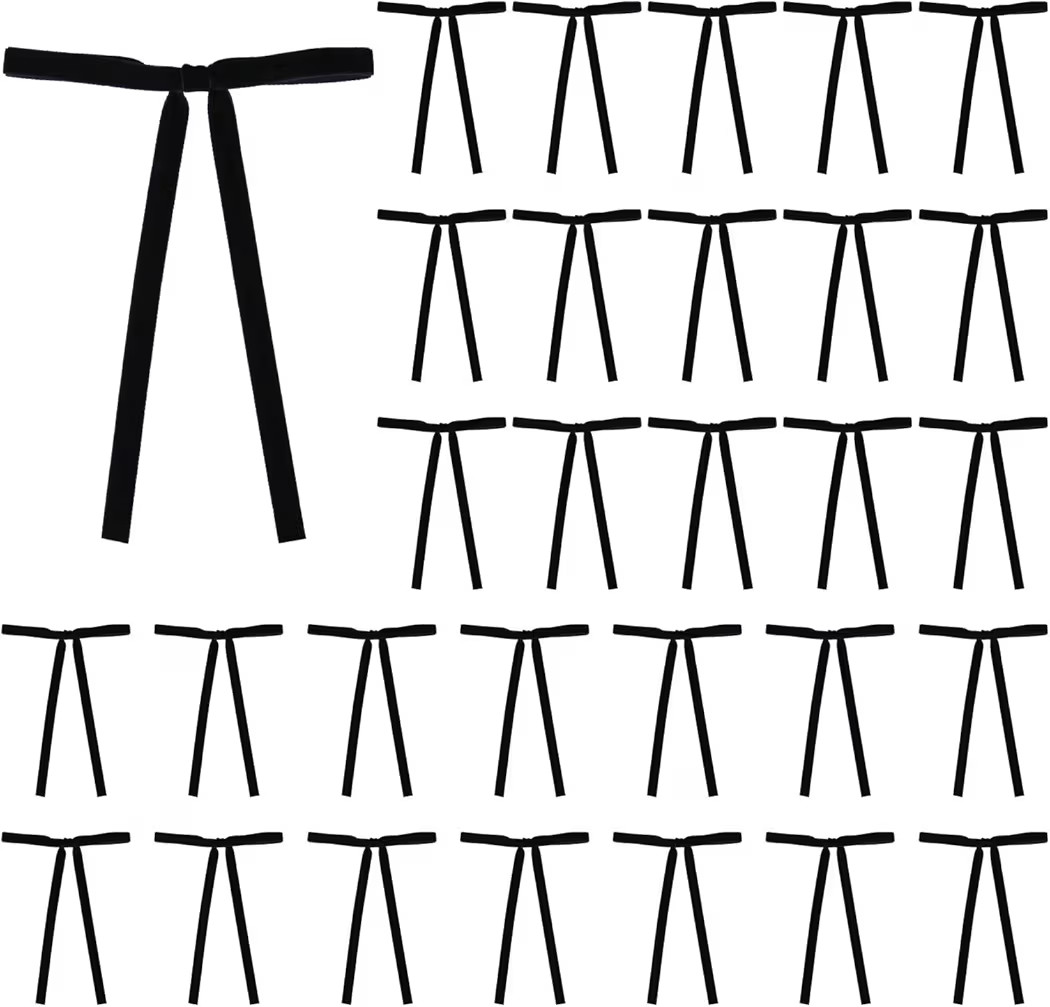 30 Pcs Black Velvet Christmas Bows 5 x 7 Inch Rustic Vintage Wedding Velvet Ribbon Gift Bows for ... | Amazon (US)