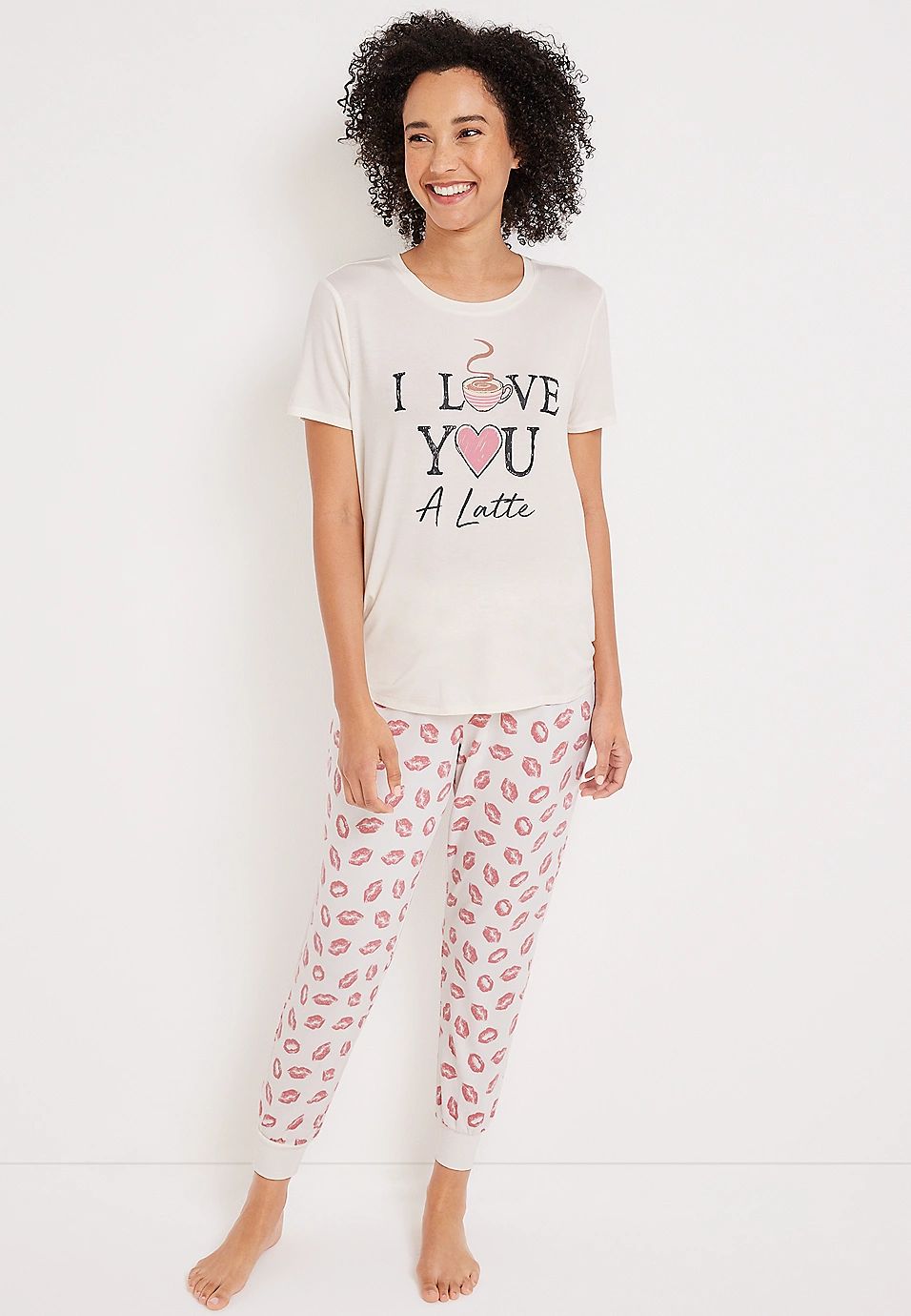 Love Graphic Tee And Jogger Pajama Set | Maurices