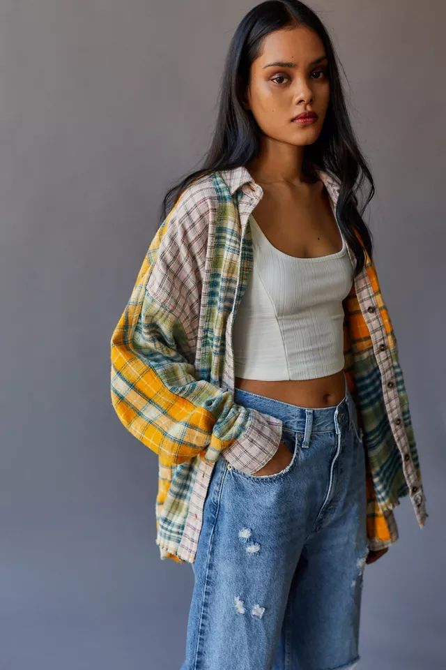 BDG Ted Patchwork Flannel Shirt | Urban Outfitters (US and RoW)