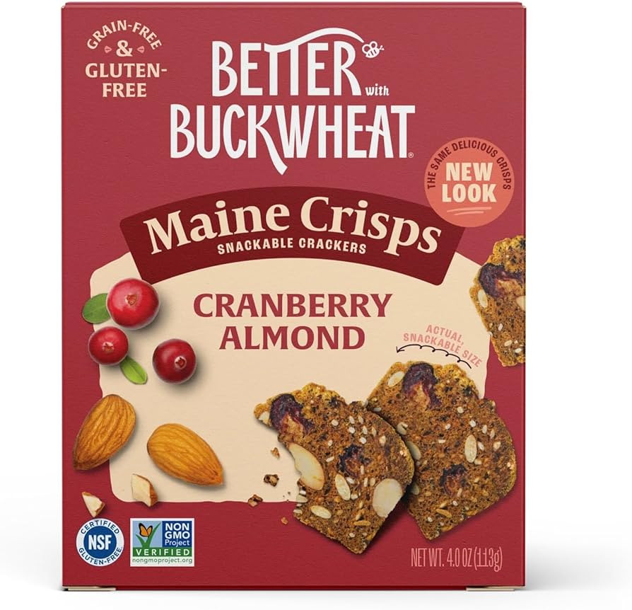 Maine Crisp Cranberry Almond Crisps - Gluten-Free Crackers - Snack Crackers, Grain-Free, Non-GMO ... | Amazon (US)