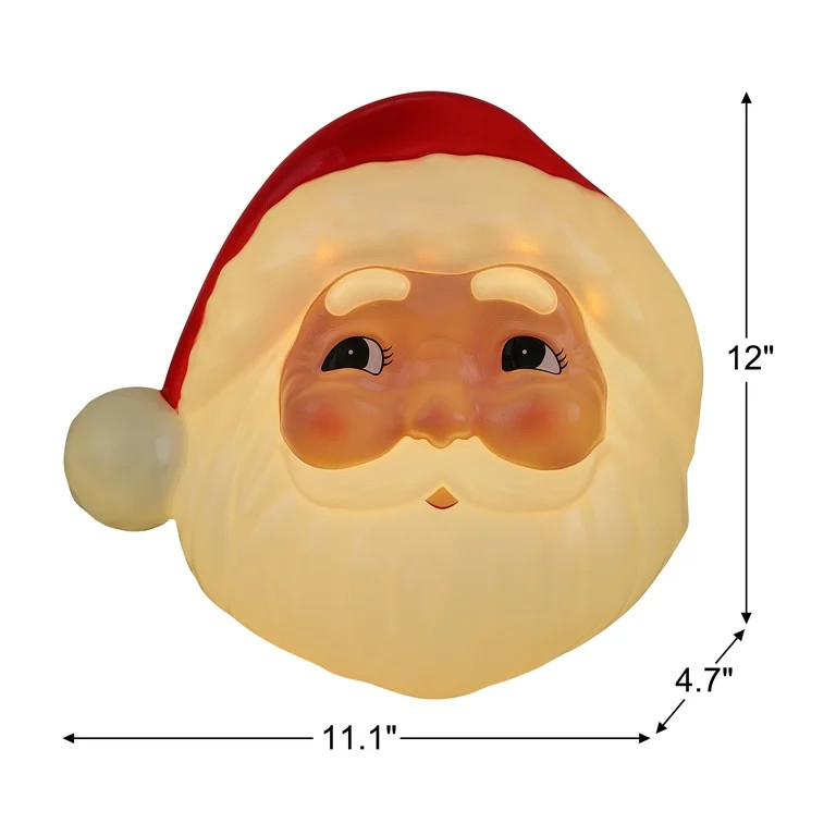 Mr. Christmas 12 in. Blow Mold Lit Tree Topper - Santa | Walmart (US)