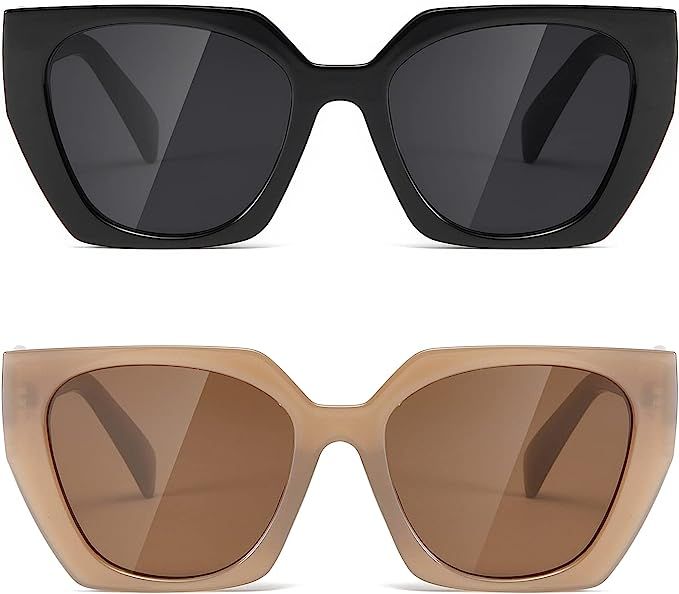 TIANYESY Retro Sunglasses Women and Men Square Trendy Show shades fashion vogue UV Protection sun... | Amazon (US)