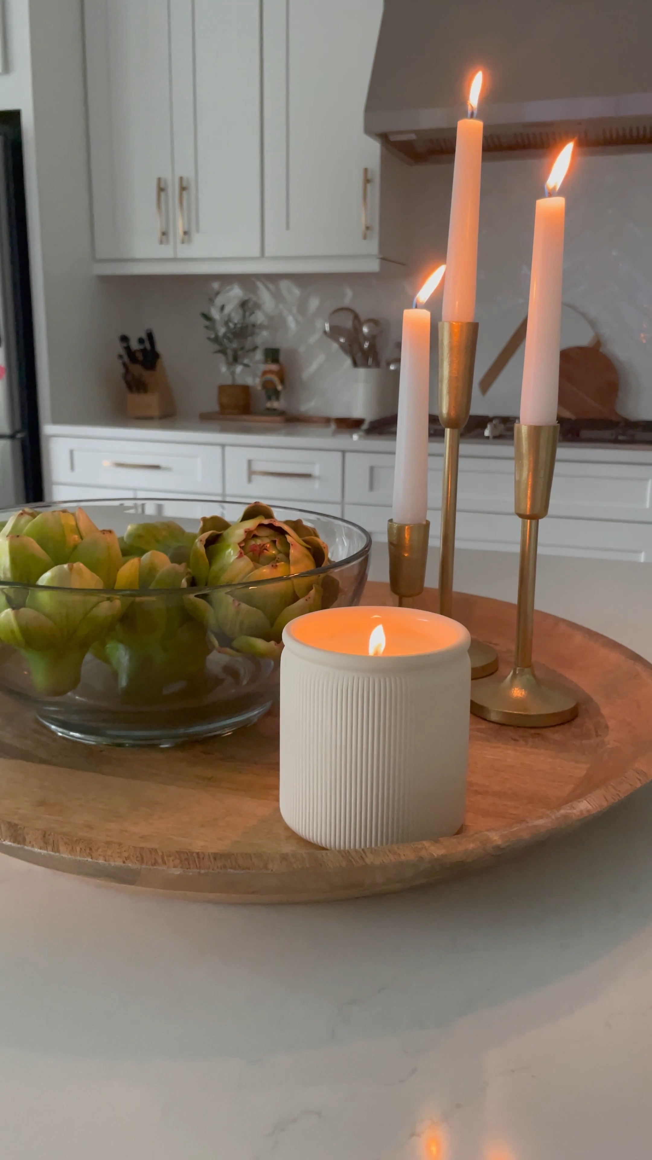 Obsessed with this quiet and calming part of our kitchen counter!


Target home
Target finds
Taper candles
Candle holders 
Charcuterie platter
Serving board
Target candles
Artichokes 
Amazon home 

#LTKhome #LTKunder50 #LTKsalealert