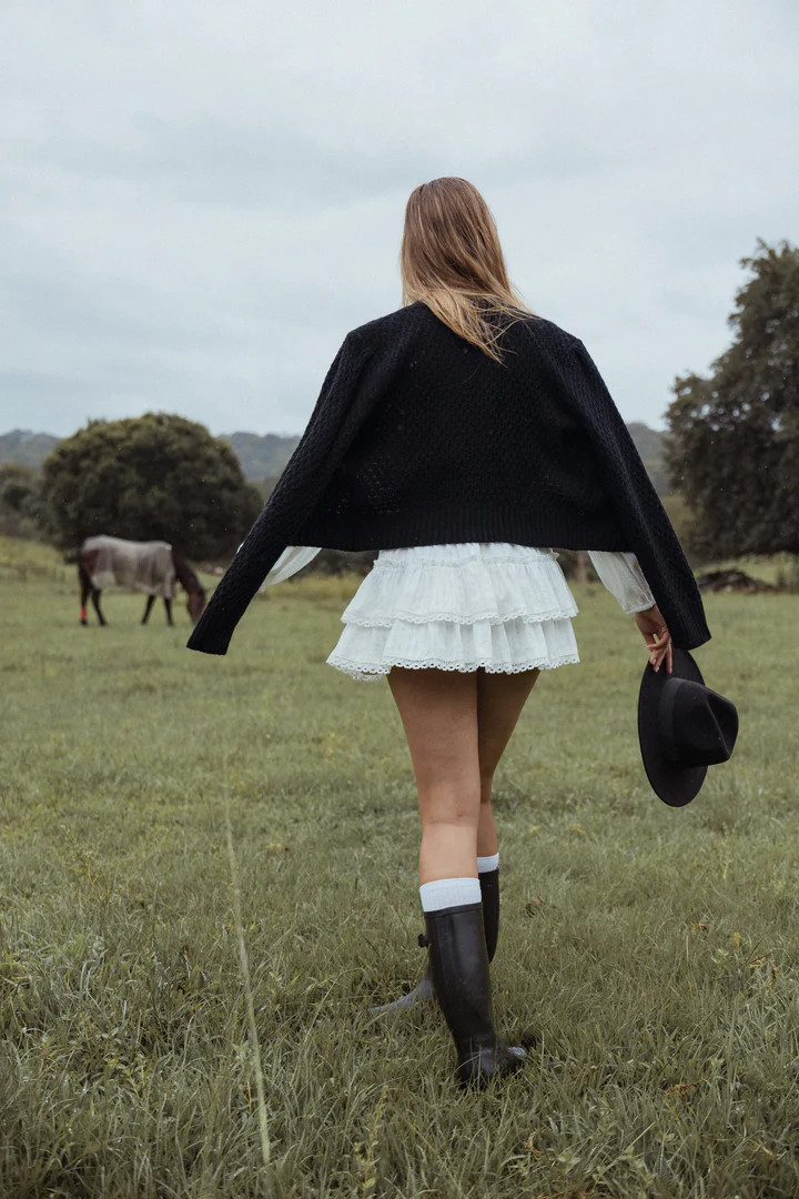 Charpelle Tiered Ruffle Mini Skirt - White | Petal & Pup (US)