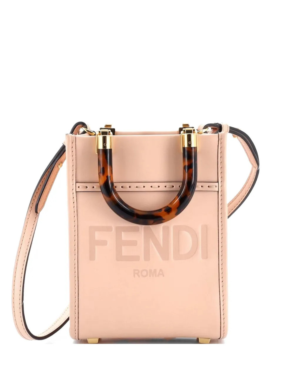 Fendi Pre-Owned Sunshine Shopper Tote Leather Mini crossbody bag - Pink | Farfetch Global