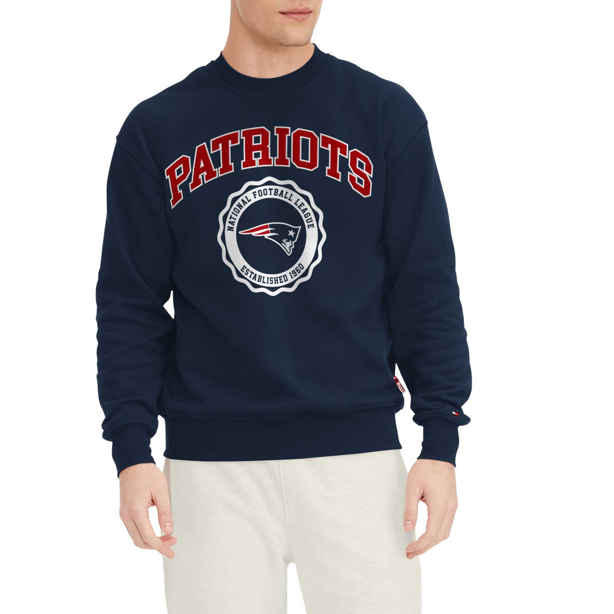 Men's Tommy Hilfiger Navy New England Patriots Ronald Crew Sweatshirt | Fanatics