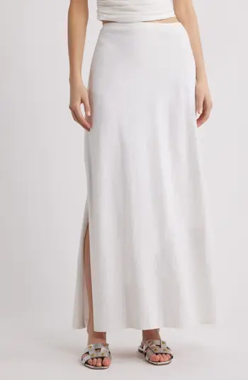 Open Edit Linen Blend Skirt | Nordstrom | Nordstrom