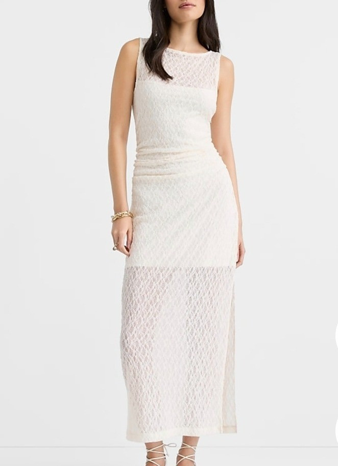 Petite lace ruched long white dress for women.Hey I am 4'11/150cm petite fashion expert and I share style tips and fashion for short women.

#LTKPetite #LTKMidsize