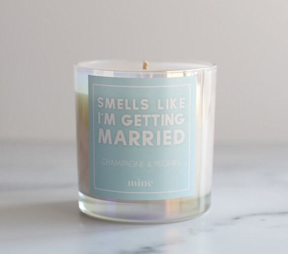 Champagne & Peonies Candle, Smells Like I'm Getting Married, Gift For Bride, Engagement Gift, Bri... | Etsy (US)