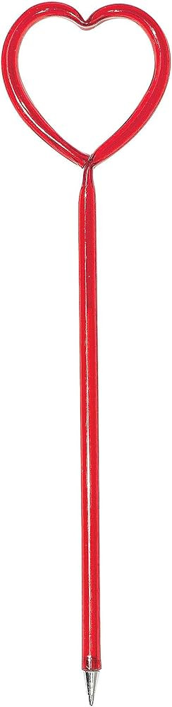 amscan Vibrant Red Heart Plastic Pen - 8.13'' (Pack of 1) - Perfect for Love Notes, Cards & Party... | Amazon (US)