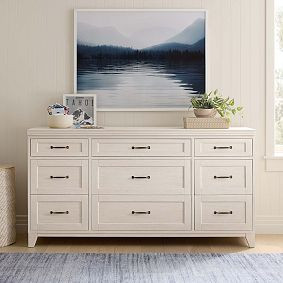 Hampton Bleached Bone 9-Drawer Wide Dresser (63.5w x 21d") | Pottery Barn Teen