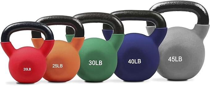 RitFit Neoprene Coated Kettlebell Weight Set, Solid Cast Iron | Amazon (US)