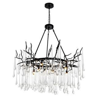 CWI Lighting Anita 12-Lights 43 in. 40-Watt Black Chandelier 1094P43-12-101 - The Home Depot | The Home Depot