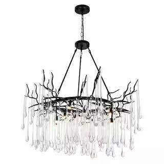 Anita 12 Light Chandelier With Black Finish | The Home Depot