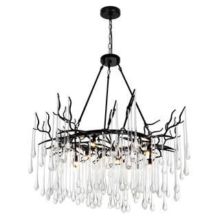 CWI Lighting Anita 12-Lights 43 in. 40-Watt Black Chandelier 1094P43-12-101 - The Home Depot | The Home Depot