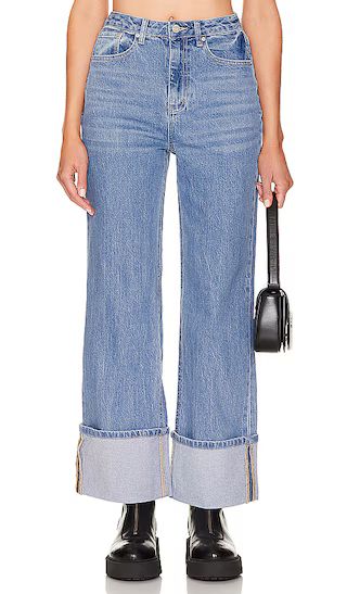 Kendall Cuff Hem Wide Leg in South Pacific Wash | Revolve Clothing (Global)