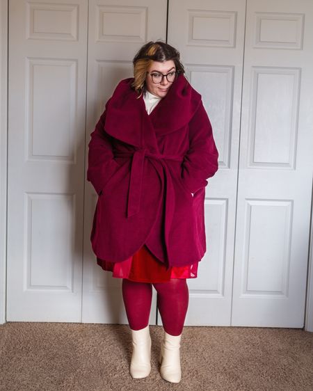 Plus size December Christmas festive wrap coat outfit 

#LTKHoliday #LTKplussize #LTKSeasonal