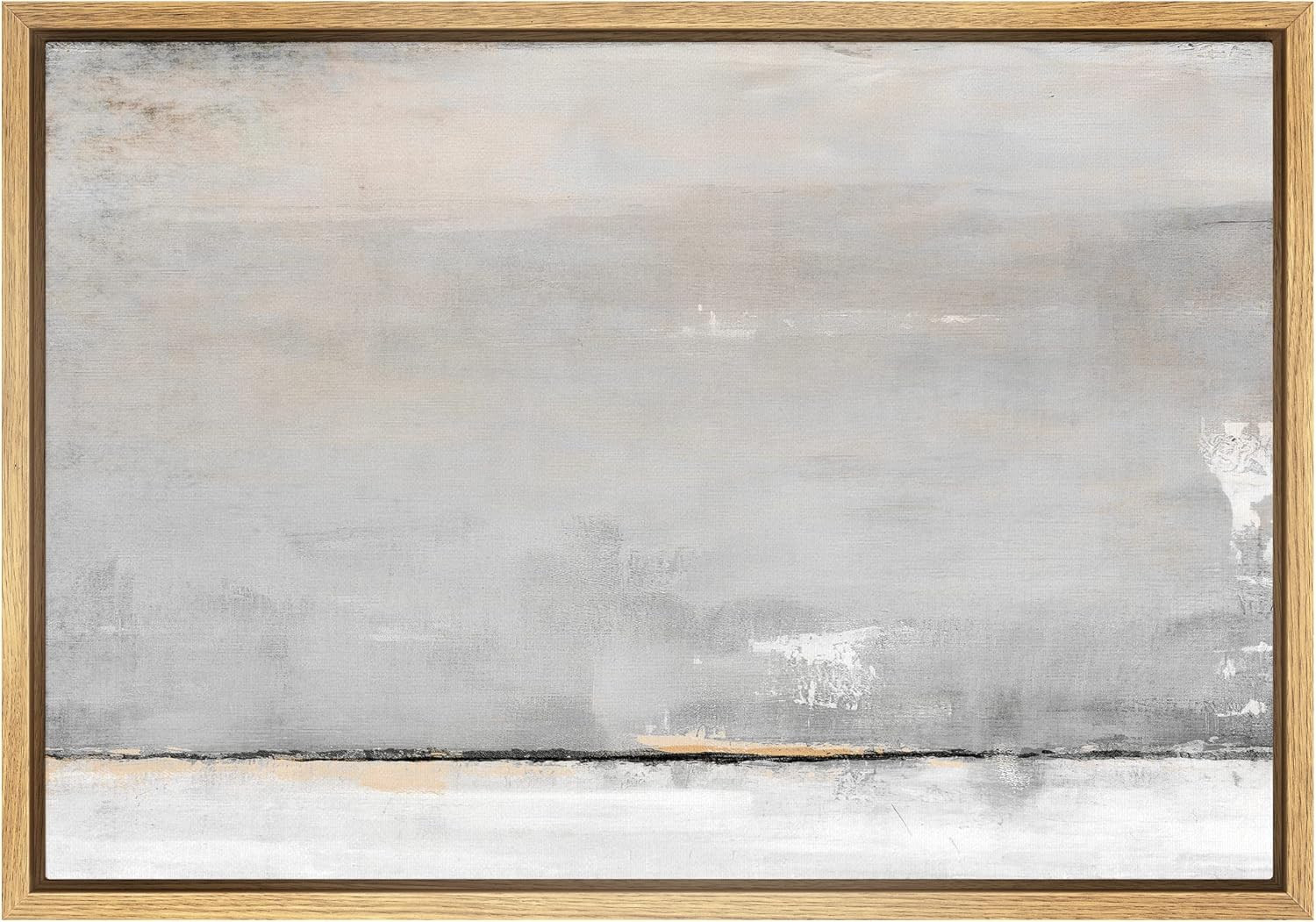 SIGNWIN Framed Canvas Print Wall Art Pastel Gray Yellow Watercolor Landscape Abstract Shape Illus... | Amazon (US)