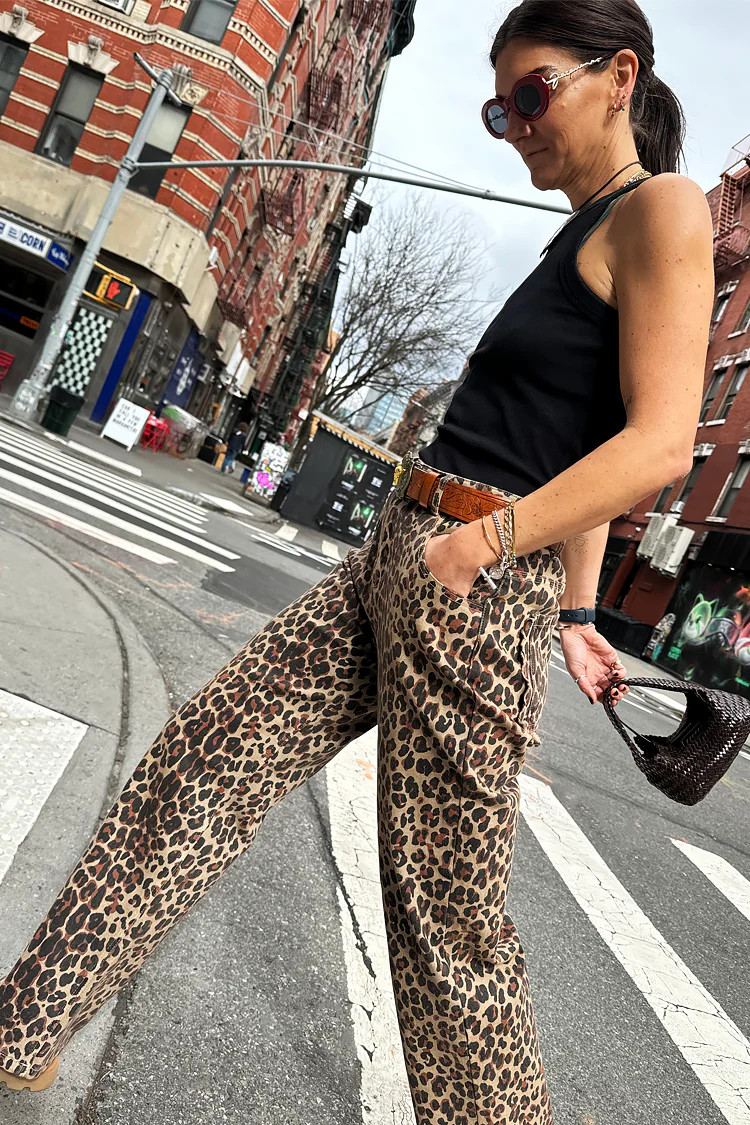 Leopard Lucia Scallop Detail Jeans | Never Fully Dressed US