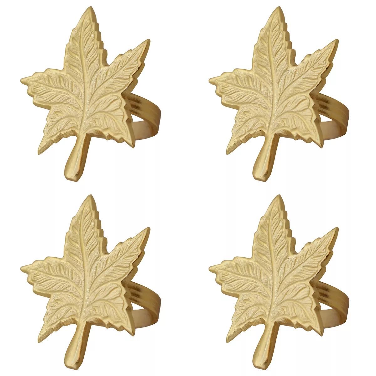 Celebrate Together™ Fall Gold-Tone Maple Leaf 4-Pack Napkin Rings | Kohl's