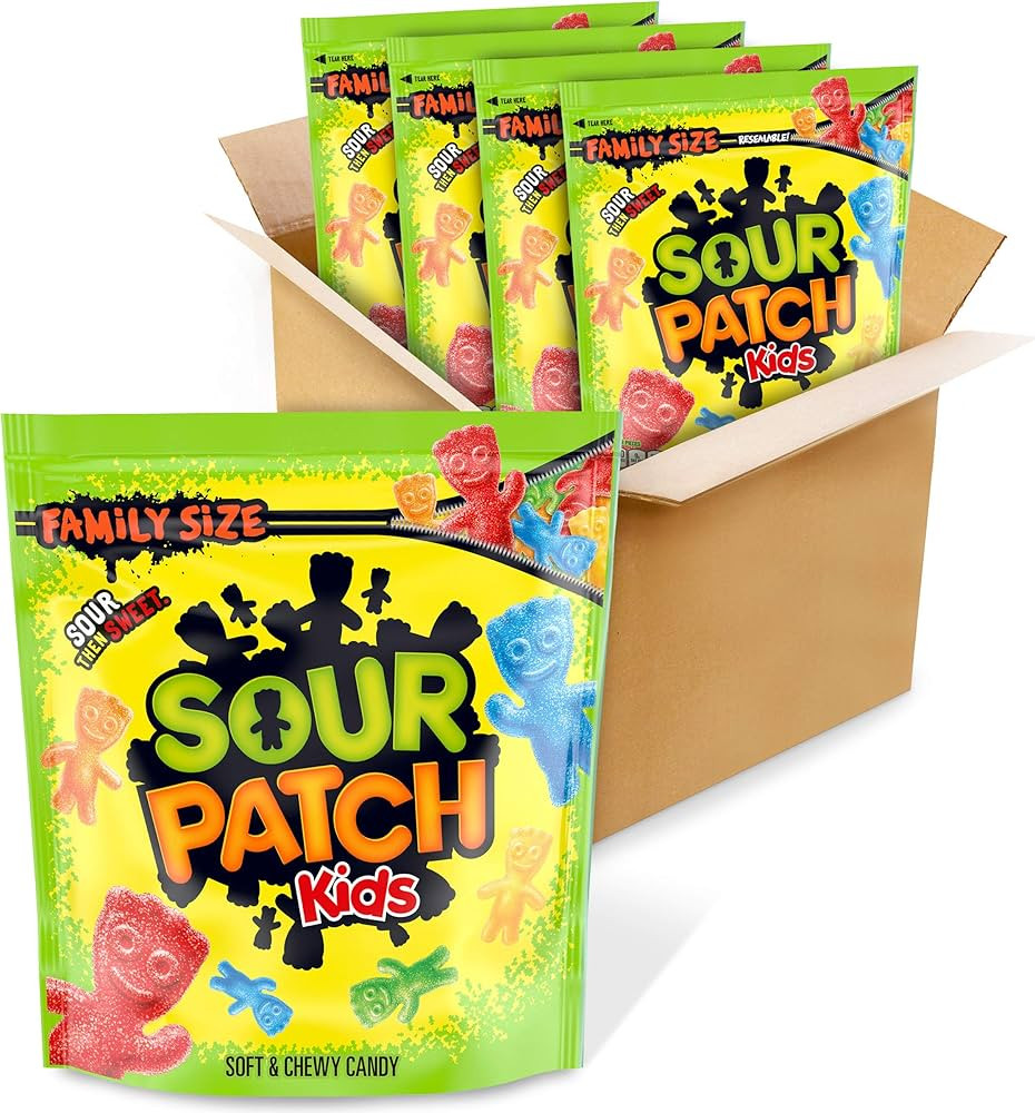 SOUR PATCH KIDS Soft & Chewy Candy, Family Size, 4 - 1.8 lb Bags | Amazon (US)