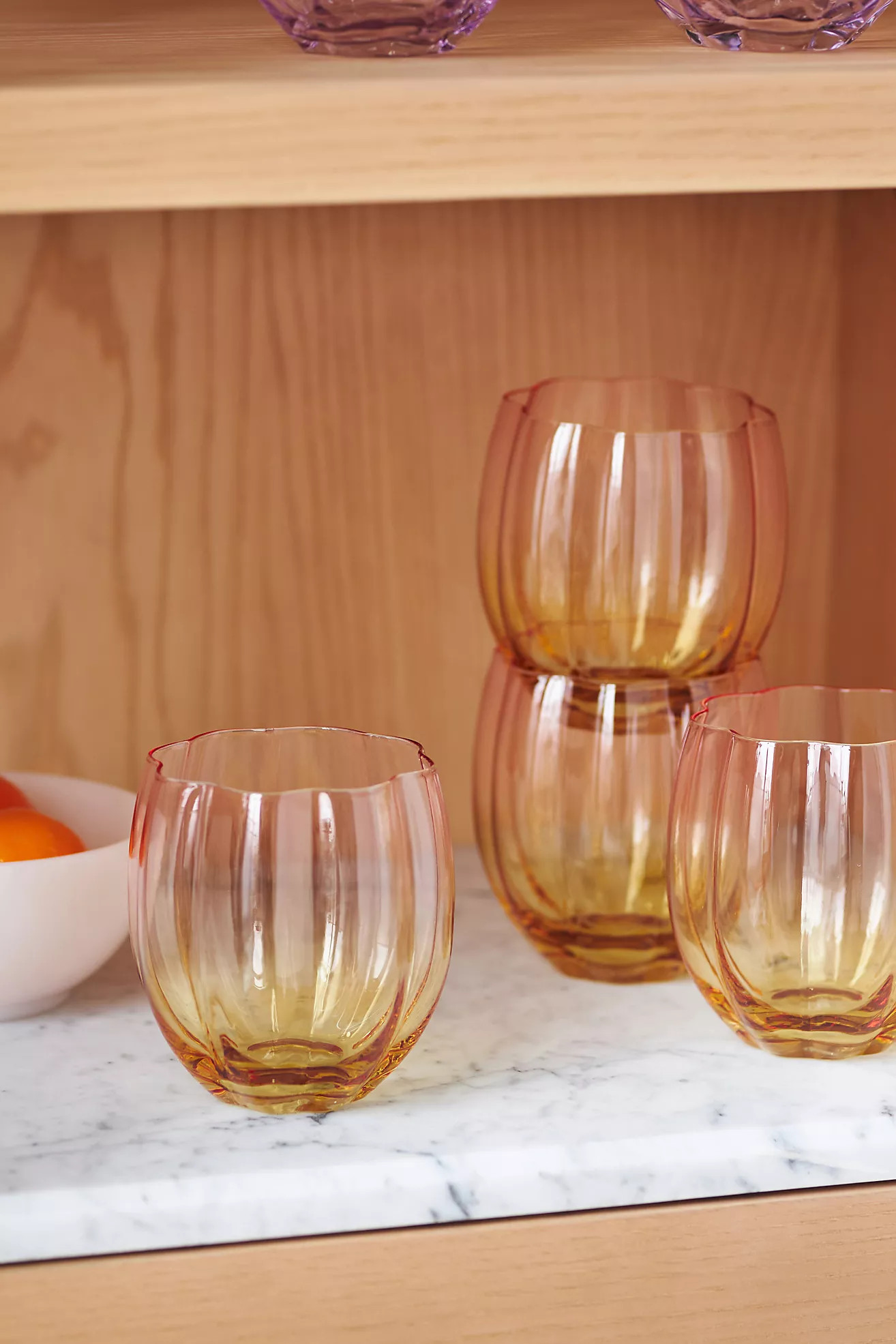 Lille Stemless Wine Glasses, Set of 4 | Anthropologie (US)