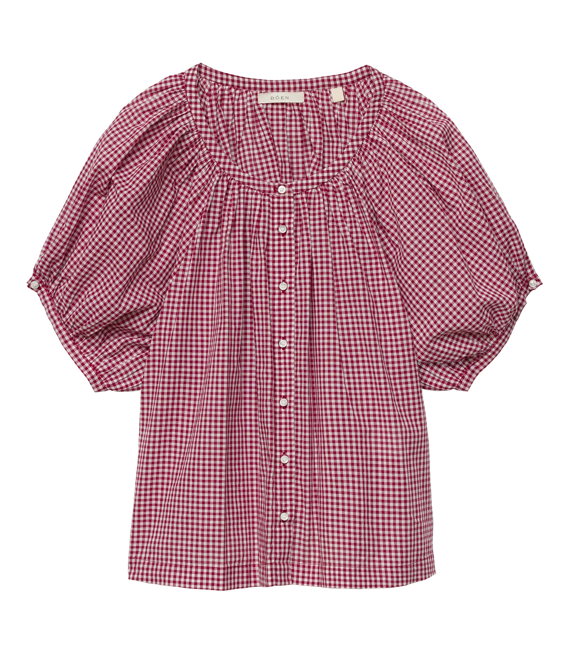 June Top - Mulberry La Maddalena Gingham | DÔEN | DOEN