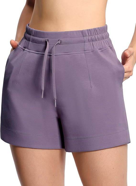 THE GYM PEOPLE Women's Drawstring Sweat Shorts High Waisted Summer Workout Lounge Shorts with Poc... | Amazon (US)