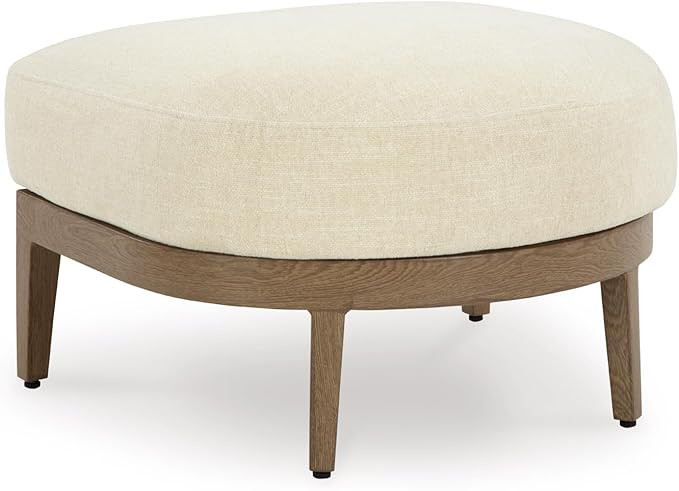 Signature Design by Ashley Serene Bay Outdoor Ottoman, Wood-Look Powder Coated Aluminum Frame, Nu... | Amazon (US)